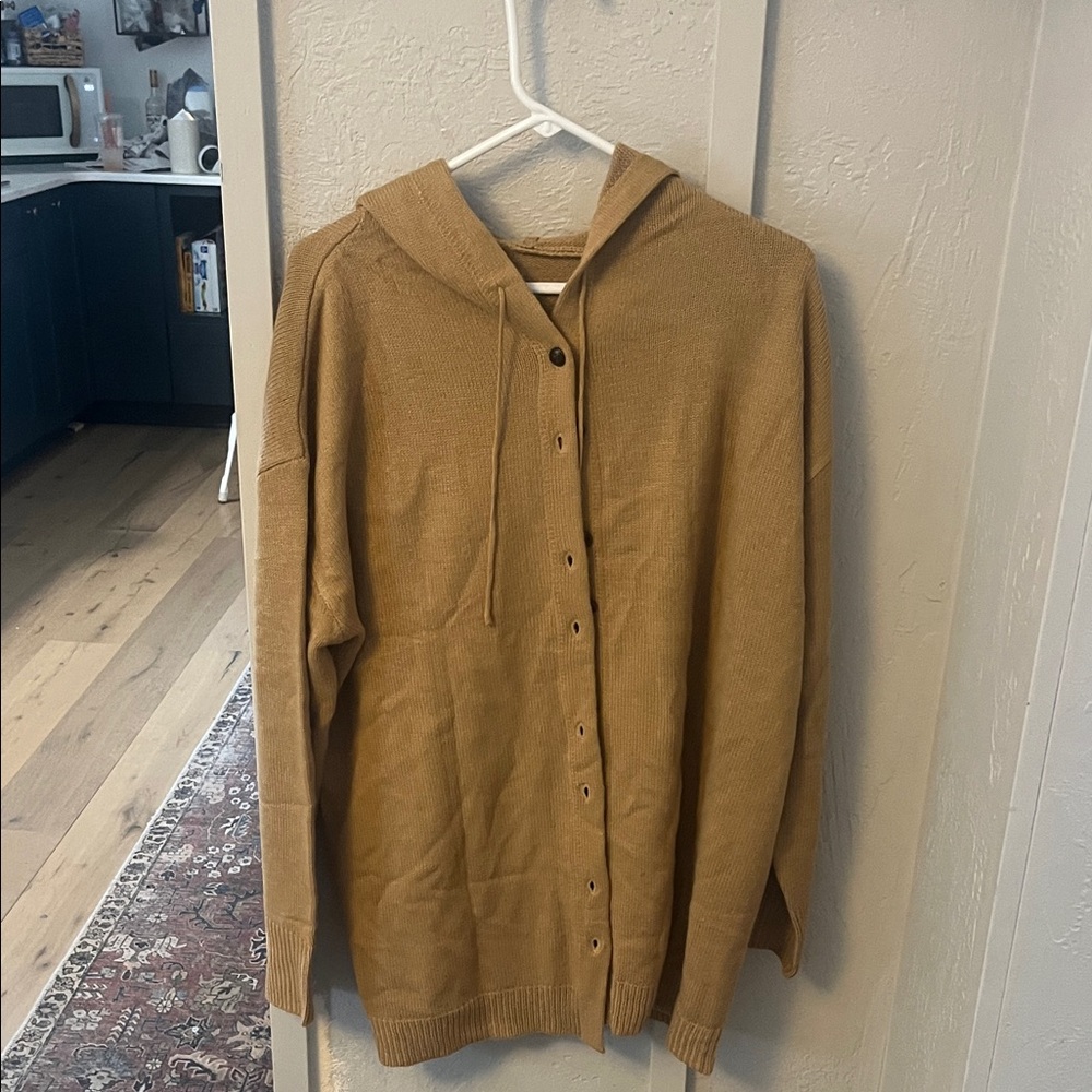 Women's Tan Hooded Sweater